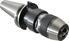 Accupro - CAT40, 1/32 to 1/2" Capacity, Integral Shank Drill Chuck - Keyless, Taper Shank, 48mm Sleeve Diam, 115mm Open Length - Exact Tool & Supply