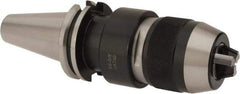 Accupro - CAT40, 1/8 to 5/8" Capacity, Integral Shank Drill Chuck - Keyless, Taper Shank, 55mm Sleeve Diam, 120mm Open Length - Exact Tool & Supply