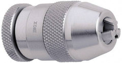 Accupro - 3/8-24, 1/64 to 1/4" Capacity, Threaded Mount Stainless Steel Drill Chuck - Keyless, 33.6mm Sleeve Diam, 62.3mm Open Length - Exact Tool & Supply