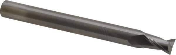 OSG - 1/4", 3/8" LOC, 1/4" Shank Diam, 2-1/2" OAL, 2 Flute, Solid Carbide Square End Mill - Single End, Uncoated, Spiral Flute, 30° Helix, Centercutting, Right Hand Cut, Right Hand Flute, Series 2021 - Exact Tool & Supply