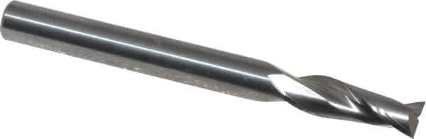 OSG - 3/16", 9/16" LOC, 3/16" Shank Diam, 2" OAL, 2 Flute, Solid Carbide Square End Mill - Single End, Uncoated, Spiral Flute, 30° Helix, Centercutting, Right Hand Cut, Right Hand Flute, Series 2022 - Exact Tool & Supply