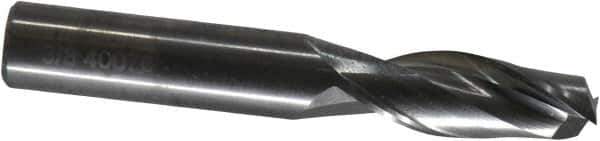 OSG - 3/8", 1" LOC, 3/8" Shank Diam, 2-1/2" OAL, 2 Flute, Solid Carbide Square End Mill - Single End, Uncoated, Spiral Flute, 30° Helix, Centercutting, Right Hand Cut, Right Hand Flute, Series 2022 - Exact Tool & Supply