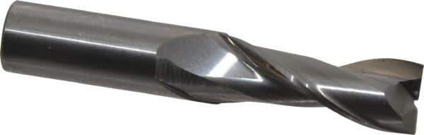 OSG - 5/8", 1-5/8" LOC, 5/8" Shank Diam, 3-1/2" OAL, 2 Flute, Solid Carbide Square End Mill - Single End, Uncoated, Spiral Flute, 30° Helix, Centercutting, Right Hand Cut, Right Hand Flute, Series 2022 - Exact Tool & Supply