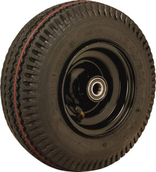 Hamilton - 10 Inch Diameter x 2-3/8 Inch Wide, Rubber Caster Wheel - 480 Lb. Capacity, 3 Inch Hub Length, 17mm Axle Diameter, Sealed Precision Ball Bearing - Exact Tool & Supply