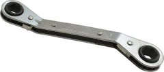 Proto - 11mm x 13mm 12 Point Ratcheting Offset Box Wrench - Double End, 9/64" Head Diam x 1/2" Head Thickness, 6-1/2" OAL, Steel, Chrome Finish, 25° Offset - Exact Tool & Supply