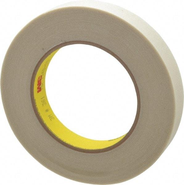 3M - 60 Yd Long x 3/4" Wide, Series 361, White Silicone Glass Cloth Tape - 7.5 mil Thick, 182 Lb/In Tensile Strength - Exact Tool & Supply