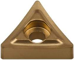 Kennametal - T221 P Grade KC850 Carbide Turning Insert - TiC/TiCN/TiN Finish, 60° Triangle, 1/4" Inscr Circle, 1/8" Thick, 1/64" Corner Radius - Exact Tool & Supply