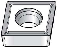 Kennametal - CCMT21.52 LF Grade KT315 Cermet Turning Insert - TiN/TiCN/TiN Finish, 80° Diamond, 1/4" Inscr Circle, 3/32" Thick, 1/32" Corner Radius - Exact Tool & Supply