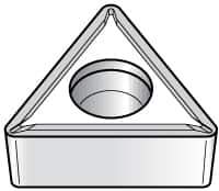 Kennametal - TCMT21.52 LF Grade KT315 Cermet Turning Insert - TiN/TiCN/TiN Finish, 60° Triangle, 1/4" Inscr Circle, 3/32" Thick, 1/32" Corner Radius - Exact Tool & Supply