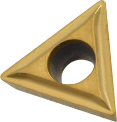 Kennametal - TPMT21.51 LF Grade KC730 Carbide Turning Insert - TiN Finish, 60° Triangle, 1/4" Inscr Circle, 3/32" Thick, 1/64" Corner Radius - Exact Tool & Supply