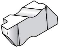 Kennametal - 3185NG Grade KC730, 4.7mm Cutting Width Carbide Grooving Insert - 3.81mm Max Depth of Cut, Left Hand, 0.57mm Corner Radius, TiN Finish - Exact Tool & Supply