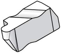 Kennametal - 2047NR Grade KC850, 2.39mm Cutting Width Carbide Grooving Insert - 2.79mm Max Depth of Cut, Left Hand, 1.19mm Corner Radius, TiC/TiCN/TiN Finish - Exact Tool & Supply