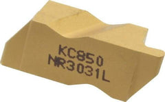 Kennametal - 3031NR Grade KC850, 1.58mm Cutting Width Carbide Grooving Insert - 2.39mm Max Depth of Cut, Left Hand, 0.79mm Corner Radius, TiC/TiCN/TiN Finish - Exact Tool & Supply