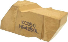 Kennametal - 4250NG K Grade KC850, 6.35mm Cutting Width Carbide Grooving Insert - 6.35mm Max Depth of Cut, Left Hand, 0.57mm Corner Radius, TiC/TiCN/TiN Finish - Exact Tool & Supply