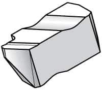 Kennametal - 2012NP K Grade KC730, 3.68mm Cutting Width Carbide Grooving Insert - 2.79mm Max Depth of Cut, Right Hand, 0.34mm Corner Radius, TiN Finish - Exact Tool & Supply