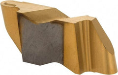 Kennametal - 3062NR K Grade KC730, 3.18mm Cutting Width Carbide Grooving Insert - 3.81mm Max Depth of Cut, Left Hand, 1.59mm Corner Radius, TiN Finish - Exact Tool & Supply