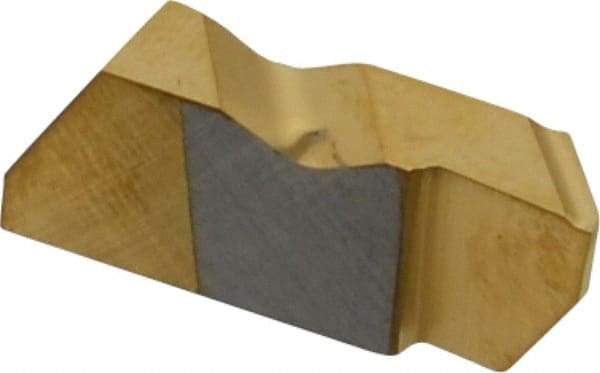 Kennametal - 3002NPD K Grade KC730, 4.83mm Cutting Width Carbide Grooving Insert - 6.35mm Max Depth of Cut, Right Hand, 0.09mm Corner Radius, TiN Finish - Exact Tool & Supply