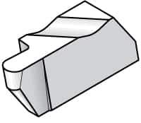 Kennametal - 4062NRD Grade K68, 3.18mm Cutting Width Carbide Grooving Insert - 6.35mm Max Depth of Cut, Right Hand, 1.59mm Corner Radius, Uncoated - Exact Tool & Supply