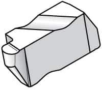 Kennametal - 4094NRP Grade KC730, 4.78mm Cutting Width Carbide Grooving Insert - 6.35mm Max Depth of Cut, Right Hand, 2.39mm Corner Radius, TiN Finish - Exact Tool & Supply