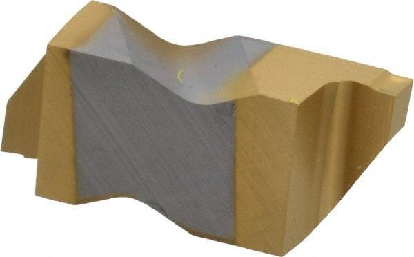 Kennametal - 3078NG K Grade KC730, 1.98mm Cutting Width Carbide Grooving Insert - 2.39mm Max Depth of Cut, Right Hand, 0.19mm Corner Radius, TiN Finish - Exact Tool & Supply