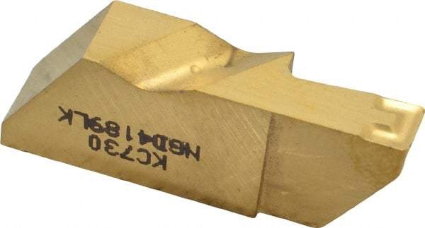 Kennametal - 4189NGD K Grade KC730, 4.8mm Cutting Width Carbide Grooving Insert - 9.53mm Max Depth of Cut, Left Hand, 0.57mm Corner Radius, TiN Finish - Exact Tool & Supply