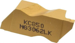 Kennametal - 3062NG K Grade KC850, 1.58mm Cutting Width Carbide Grooving Insert - 2.39mm Max Depth of Cut, Left Hand, 0.19mm Corner Radius, TiC/TiCN/TiN Finish - Exact Tool & Supply