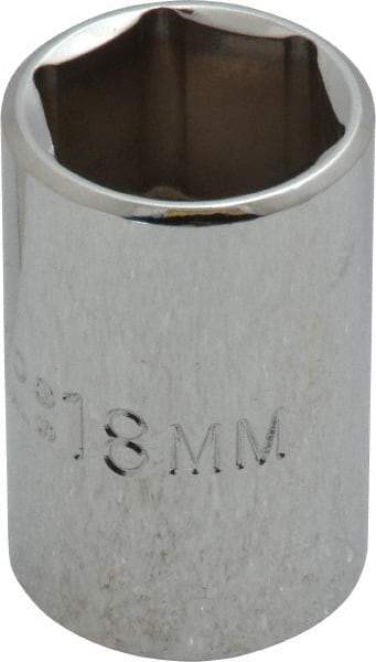 Proto - 1/2" Drive, Standard Hand Socket - 6 Points, 1-1/2" OAL, Chrome Finish - Exact Tool & Supply