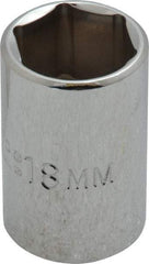 Proto - 1/2" Drive, Standard Hand Socket - 6 Points, 1-1/2" OAL, Chrome Finish - Exact Tool & Supply