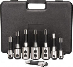 Interstate - Interstate - R8 Taper, 3/16 to 1-1/4 Inch Hole Diameter End Mill Holder Set - 8 Holders - Exact Tool & Supply