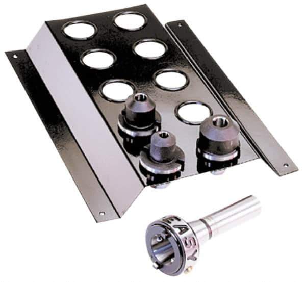 Royal Products - 5 Piece, R8 Quick Change Rotary Tooling Start to Up Milling Kit - Includes 3 End Mill Tool Holders, Quick Change Body and Stand - Exact Tool & Supply