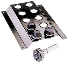 Royal Products - 5 Piece, R8 Quick Change Rotary Tooling Start to Up Milling Kit - Includes 3 End Mill Tool Holders, Quick Change Body and Stand - Exact Tool & Supply
