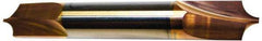Accupro - 0.035" Radius, 1/8" Mill Diam, 2 Flute Solid Carbide Corner Rounding End Mill - Double End, TiCN Finish, 1-1/2" OAL, 1/8" Shank Diam - Exact Tool & Supply