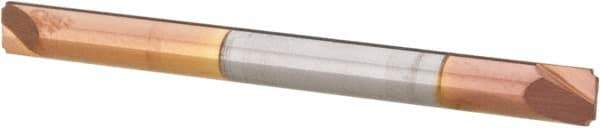 Accupro - 0.01" Radius, 1/8" Mill Diam, 2 Flute Solid Carbide Corner Rounding End Mill - Double End, TiCN Finish, 1-1/2" OAL, 1/8" Shank Diam - Exact Tool & Supply