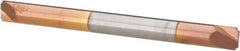 Accupro - 0.01" Radius, 1/8" Mill Diam, 2 Flute Solid Carbide Corner Rounding End Mill - Double End, TiCN Finish, 1-1/2" OAL, 1/8" Shank Diam - Exact Tool & Supply