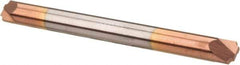Accupro - 0.02" Radius, 1/8" Mill Diam, 2 Flute Solid Carbide Corner Rounding End Mill - Double End, TiCN Finish, 1-1/2" OAL, 1/8" Shank Diam - Exact Tool & Supply