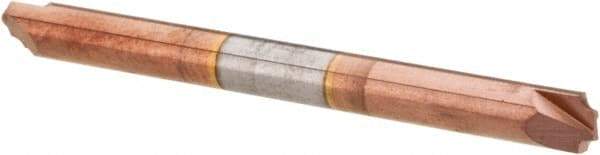 Accupro - 0.025" Radius, 1/8" Mill Diam, 2 Flute Solid Carbide Corner Rounding End Mill - Double End, TiCN Finish, 1-1/2" OAL, 1/8" Shank Diam - Exact Tool & Supply
