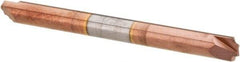 Accupro - 0.025" Radius, 1/8" Mill Diam, 2 Flute Solid Carbide Corner Rounding End Mill - Double End, TiCN Finish, 1-1/2" OAL, 1/8" Shank Diam - Exact Tool & Supply
