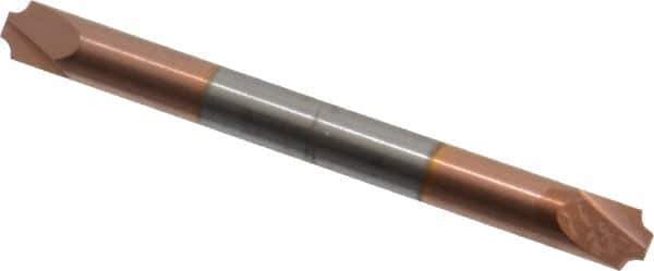 Accupro - 0.046" Radius, 3/16" Mill Diam, 2 Flute Solid Carbide Corner Rounding End Mill - Double End, TiCN Finish, 2" OAL, 3/16" Shank Diam - Exact Tool & Supply