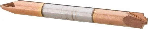 Accupro - 0.05" Radius, 3/16" Mill Diam, 2 Flute Solid Carbide Corner Rounding End Mill - Double End, TiCN Finish, 2" OAL, 3/16" Shank Diam - Exact Tool & Supply