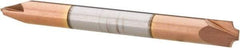 Accupro - 0.05" Radius, 3/16" Mill Diam, 2 Flute Solid Carbide Corner Rounding End Mill - Double End, TiCN Finish, 2" OAL, 3/16" Shank Diam - Exact Tool & Supply