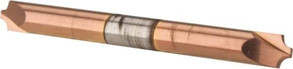 Accupro - 0.062" Radius, 3/16" Mill Diam, 2 Flute Solid Carbide Corner Rounding End Mill - Double End, TiCN Finish, 2" OAL, 3/16" Shank Diam - Exact Tool & Supply