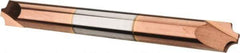 Accupro - 0.078" Radius, 1/4" Mill Diam, 2 Flute Solid Carbide Corner Rounding End Mill - Double End, TiCN Finish, 2-1/2" OAL, 1/4" Shank Diam - Exact Tool & Supply