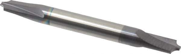 Accupro - 0.085" Radius, 1/4" Mill Diam, 2 Flute Solid Carbide Corner Rounding End Mill - Double End, AlTiN Finish, 2-1/2" OAL, 1/4" Shank Diam - Exact Tool & Supply