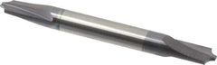 Accupro - 0.085" Radius, 1/4" Mill Diam, 2 Flute Solid Carbide Corner Rounding End Mill - Double End, AlTiN Finish, 2-1/2" OAL, 1/4" Shank Diam - Exact Tool & Supply