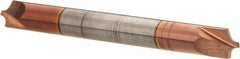 Accupro - 0.094" Radius, 1/4" Mill Diam, 2 Flute Solid Carbide Corner Rounding End Mill - Double End, TiCN Finish, 2-1/2" OAL, 1/4" Shank Diam - Exact Tool & Supply