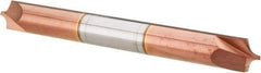 Accupro - 0.1" Radius, 1/4" Mill Diam, 2 Flute Solid Carbide Corner Rounding End Mill - Double End, TiCN Finish, 2-1/2" OAL, 1/4" Shank Diam - Exact Tool & Supply