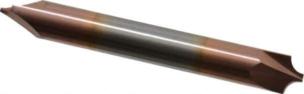 Accupro - 0.118" Radius, 5/16" Mill Diam, 2 Flute Solid Carbide Corner Rounding End Mill - Double End, TiCN Finish, 2-1/2" OAL, 5/16" Shank Diam - Exact Tool & Supply