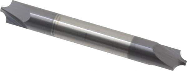 Accupro - 0.118" Radius, 5/16" Mill Diam, 2 Flute Solid Carbide Corner Rounding End Mill - Double End, AlTiN Finish, 2-1/2" OAL, 5/16" Shank Diam - Exact Tool & Supply