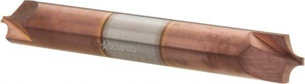 Accupro - 1/8" Radius, 5/16" Mill Diam, 2 Flute Solid Carbide Corner Rounding End Mill - Double End, TiCN Finish, 2-1/2" OAL, 5/16" Shank Diam - Exact Tool & Supply