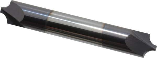 Accupro - 0.14" Radius, 3/8" Mill Diam, 2 Flute Solid Carbide Corner Rounding End Mill - Double End, AlTiN Finish, 2-1/2" OAL, 3/8" Shank Diam - Exact Tool & Supply